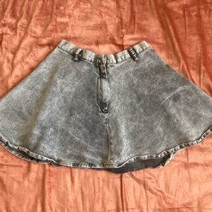 ACID WASH A-LINE MINI SKIRT